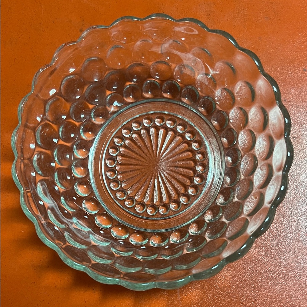 Vintage Anchor Hocking Raspberry Bubble Glass Bowl